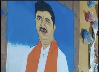 Painted portrait of Hardik Tamaliya